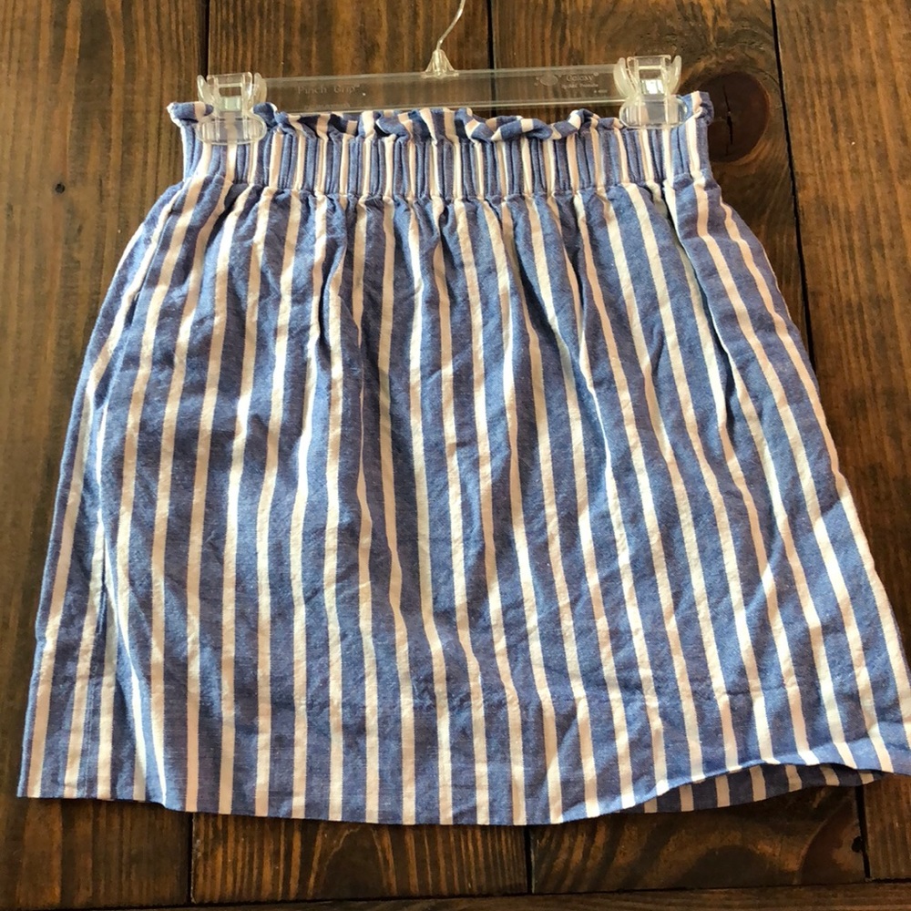Chambray and White Striped Skirt